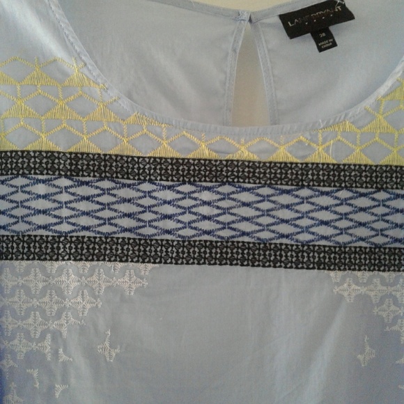 Lane Bryant Blue Embroidered TUNIC  sz.28 NWOT - Picture 3 of 8